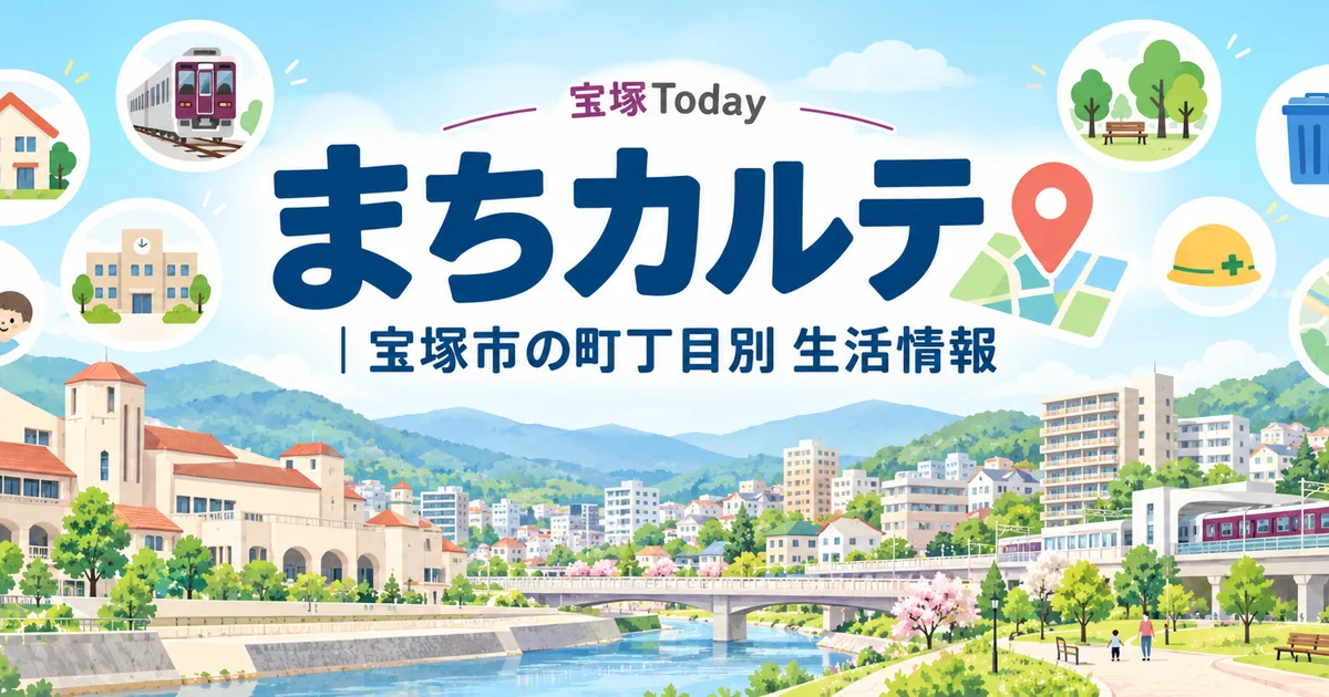 宝塚Today まちカルテ。宝塚市の町丁目別の生活情報をまとめた案内バナー