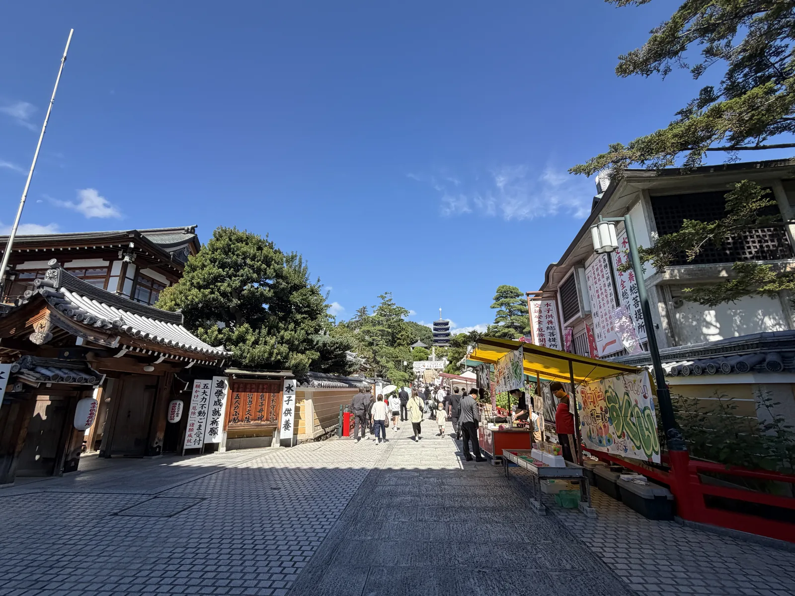 山門をくぐった先の境内の道
